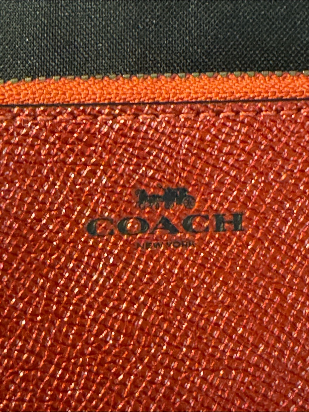 Coach Red Textured Leather Card Case - Picture 2 of 5